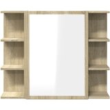  Kupaonski ormarić s ogledalom boja hrasta 80x20,5x64 cm iverica | shoptok.hr