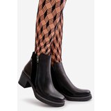 Boto Women's Eco Leather Ankle Boots With Heel Insulated Black Revianna | shoptok.hr