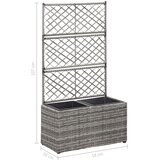  Sadilica s rešetkom i 2 posude 58x30x107 cm od poliratana siva | shoptok.hr