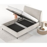Maison de Rêve Krem tapecirani bračni krevet s prostorom za odlaganje s podnicom 160x200 cm Shell – | shoptok.hr