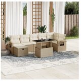 vidaXL 8-dijelni set vrtnih sofa od poliratana s jastucima bež | shoptok.hr
