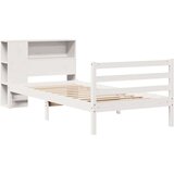 vidaXL Knjižna postelja brez vzmetnice bela 100x200 cm trdna borovina | Shoptok.si