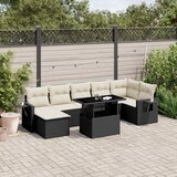  8-dijelni set vrtnih sofa od poliratana s jastucima crni Crna 100 x 55 x 73 cm | Shoptok.si