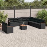  12-dijelni set vrtnih sofa od poliratana s jastucima crni | shoptok.hr