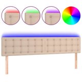 vidaXL LED posteljno vzglavje kapučino 180x5x78/88 cm umetno usnje | Shoptok.si