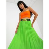 Fashion Hunters Light green pleated skirt with maxi length Cene