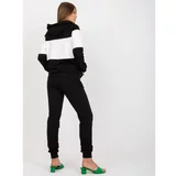 Fashion Hunters Black and white sweatshirt set with a sweatshirt with patches