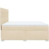  Krevet s oprugama i madracem krem 200 x 200 cm od tkanine | shoptok.hr