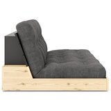 Karup Design Črna/antracitno siva raztegljiva sedežna garnitura iz rebrastega žameta 196 cm Base – | Shoptok.si
