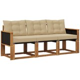 vidaXL Zunanja garnitura za sedenje z blazino 3 pcs Naravna in bež, (5000272844) | Shoptok.si