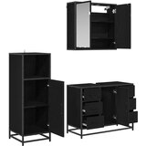  Set namještaja za kupaonicu 3 kom. Crni hrast 80 x 33 x 60 cm | shoptok.hr