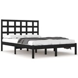 The Living Store Posteljni okvir črn iz trdnega lesa 200x200 cm - Posteljni Okvir, (21523681) | Shoptok.si