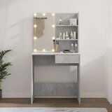 vidaXL Toaletna mizica z LED lučkami betonsko siva 74,5x40x141 cm | Shoptok.si