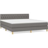  Box spring postelja z vzmetnico temno siva 180x200 cm blago, (20791075) | Shoptok.si