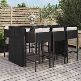 The Living Store Vrtna barska garnitura z blazinami 7-delna črna poli ratan - Vrtna Barska Garnitura, (21476662) | Shoptok.si