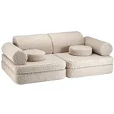 Svjetlo smeđi dječji kauč od bouclé tkanine 132 cm Settee –