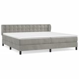 Maison Chic Box spring postelja - Vzmetna postelja z vzmetnico svetlo siva 200x200 cm žamet SL21396, (21892864) | Shoptok.si