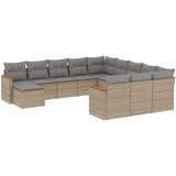  The Living Store Vrtna sedežna garnitura 12-delna z blazinami bež poli ratan - Vrtna Sedežna Garniture, (21443162) | Shoptok.si