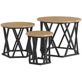 Ugolni bočni stol 3 pcs Umjetnički hrast | shoptok.hr