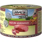Varčno pakiranje MAC´s Cat 12 x 200 g - Kitten teletina & piščančja srca