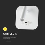  LED zidno spot svetlo sa USB portom LED/8W/230V 3000K bela | Eponuda.com
