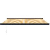 vidaXL Zložljiva tenda rumena in bela 4,5x3 m blago in aluminij | Shoptok.si