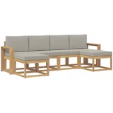  Set vanjskih sofa 6 kom. Bijela i svjetlosiva Smeđa 257 x 122,5 x 73 cm | Shoptok.si