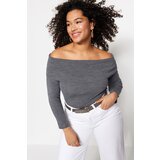 Trendyol Curve Plus Size Sweater - Gray - Regular fit | shoptok.hr