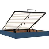 vidaXL Otomanski posteljni okvir z vzmetnico moder 180x200 cm blago, (21653227) | Shoptok.si
