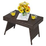 Vrt > Pohištvo za vrt Zložljiva klubska mizica, zunanja stranska mizica s PVC ploščo, dim. 60 x 40 x 40 cm - rjava | Shoptok.si