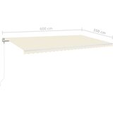 vidaXL Automatska tenda sa senzorom za vjetar LED 600x350 cm krem | shoptok.hr