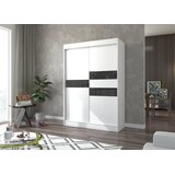 ADRK Drsna omara BATIA z lakobelom 150 cm - BELA-LAKIRANA čRNA, VISOK SIJAJ | Shoptok.si