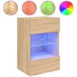 Maison Chic Stenska TV omarica - TV stojalo - Televizijska omarica z LED lučkami sonoma hrast 40x30x60,5 cm, (21701717) | Shoptok.si