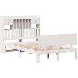 vidaXL Krevet s regalom z knjige bez madraca bijeli 135x190cm borovina | shoptok.hr