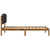  Krevetni okvir s tapiciranim uzglavljem Prirodna i tamnosiva - Prirodna i tamnosiva 90 x 200 cm | shoptok.hr