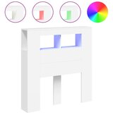 vidaXL LED posteljno vzglavje belo 100x18,5x103,5 cm inženirski les, (20953827) Cene