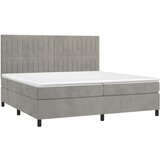  Box spring postelja z vzmetnico svetlo siva 200x200 cm žamet, (20788894) | Shoptok.si