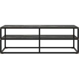 vidaXL TV ormarić crni s crnim mramornim staklom 120 x 40 x 40 cm | shoptok.hr