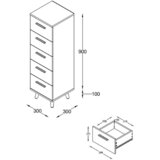 MID.YOU Srednje Visoka Omara Landos M, Hrast, Bela | Shoptok.si