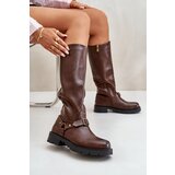 Boto Warm Women’s Boots with Zipper Eco Leather Brown Tialethe | ePonuda.com