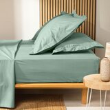 Douceur d intérieur Svijetlo zelena plahta s gumom od organskog pamuka 140x190 cm Biolina – | shoptok.hr