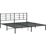 Metalni okvir za krevet s uzglavljem crni 193x203 cm | shoptok.hr