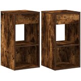vidaXL Noćni ormarići s ladicom 2 kom dimljeni hrast 35x34x66,5 cm | shoptok.hr