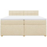  Krevet s oprugama i madracem krem 200 x 200 cm od tkanine | shoptok.hr