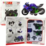 Metalni motor za sastavljanje 1:14 DIY - zeleno/plavi