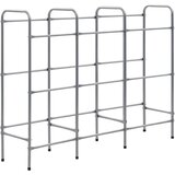 vidaXL Stojalo za shranjevanje za 9 zabojev srebrno 145x33x116 cm jeklo | Shoptok.si