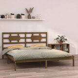 The Living Store Posteljni okvir medeno rjav iz trdnega lesa 200x200 cm - Posteljni Okvir, (21526631) Cene