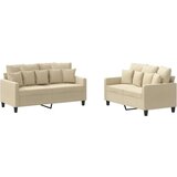  2-dijelni set sofa s jastucima krem od tkanine | shoptok.hr
