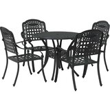  Vrtni set za objed 5 pcs Crna Aluminij | shoptok.hr