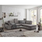 CARRYHOME KOTNA SEDEŽNA GARNITURA, mikrovelur svetlo siva | Shoptok.si